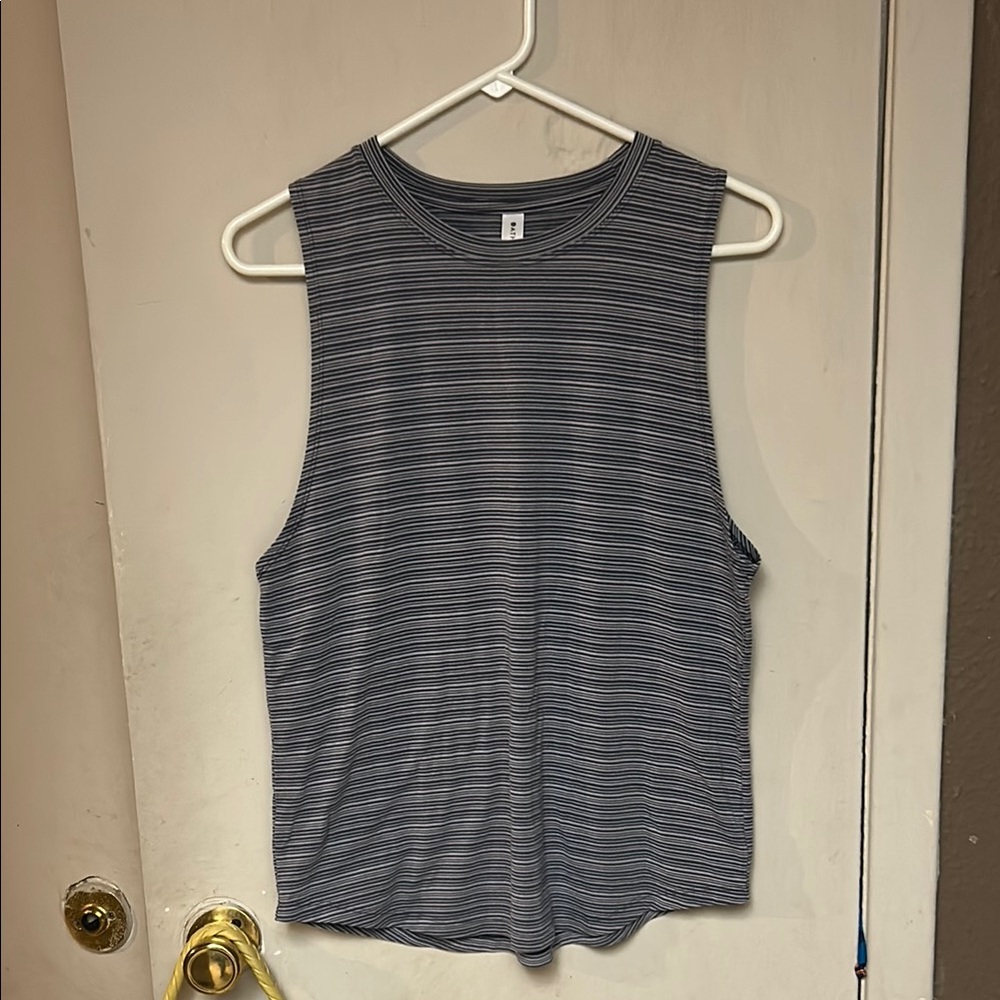Athleta Striped Muscle Tee - Black and White